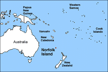 Norfolk Island Australia South Pacific Map